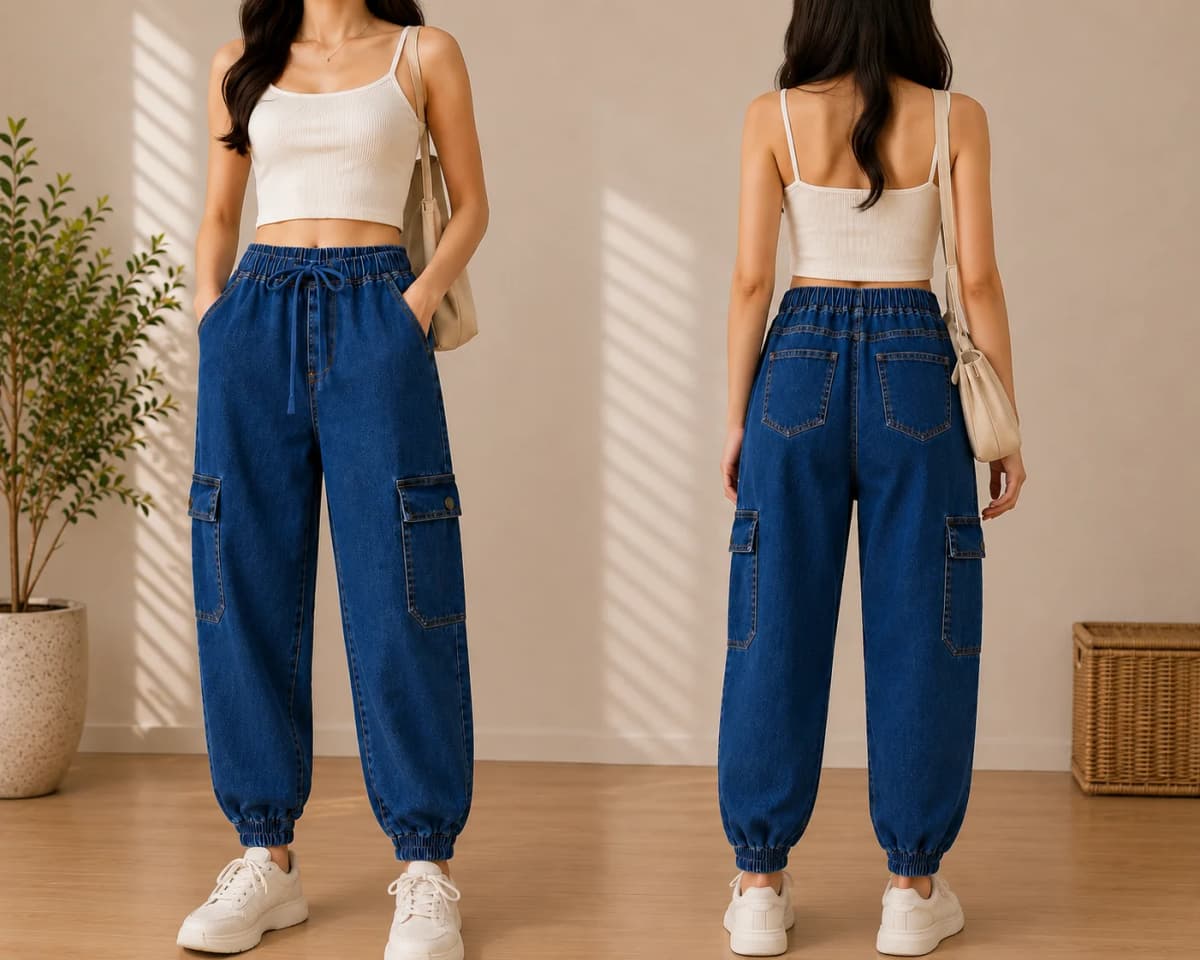 Denim Cargo Jogger