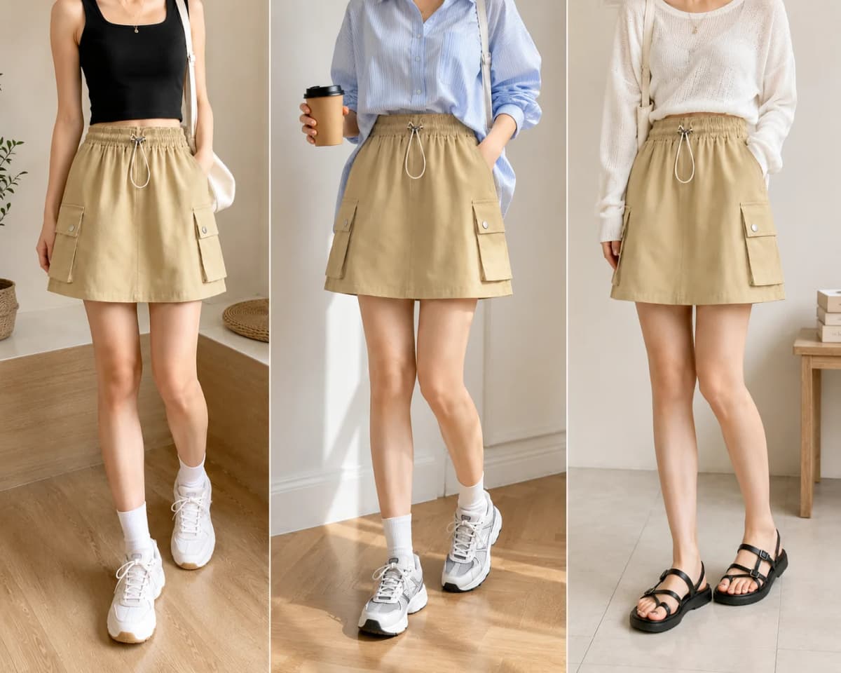 Cargo Skirt with Inner Shorts