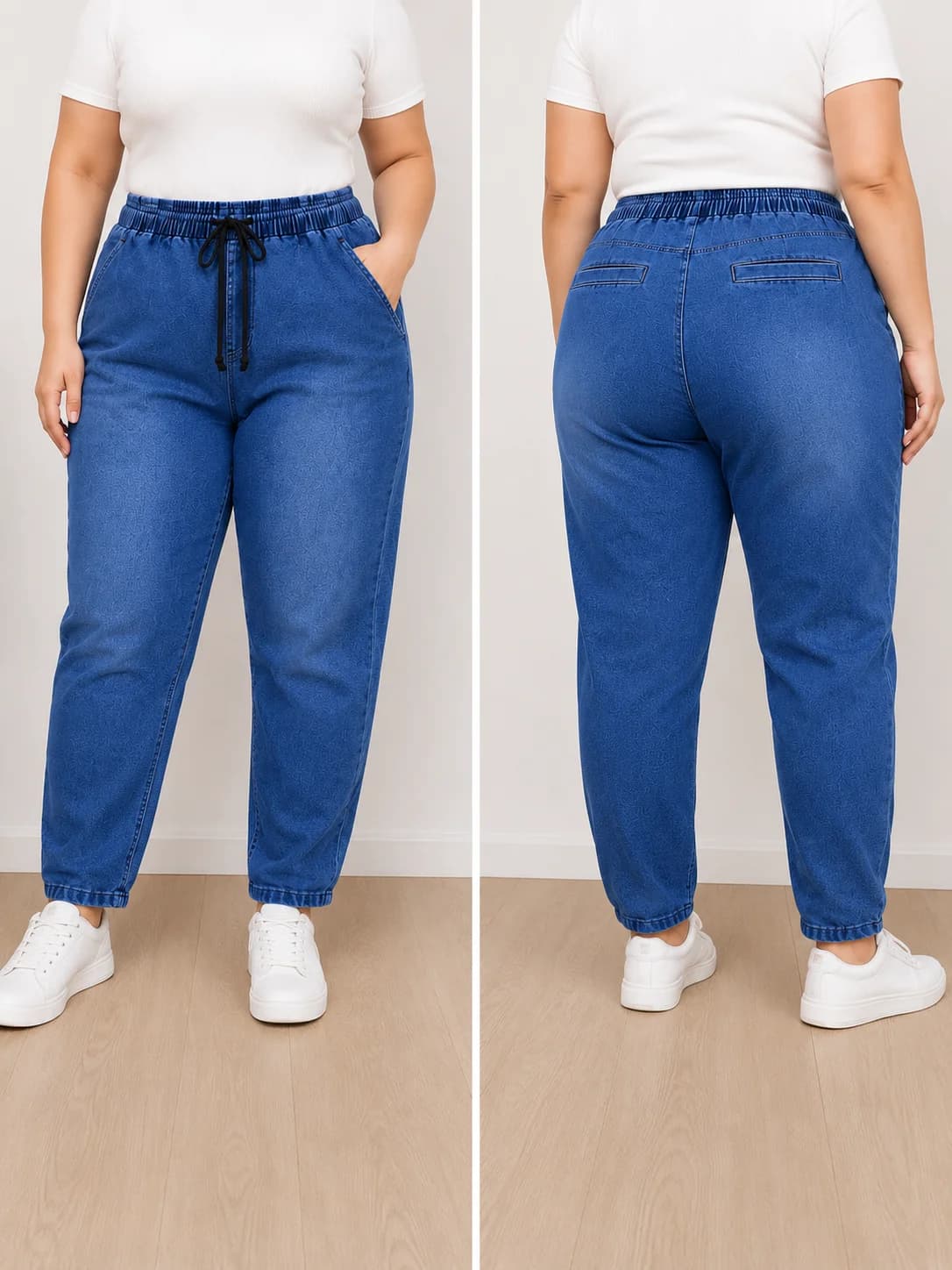 Denim Garter Pants (Plus Size)